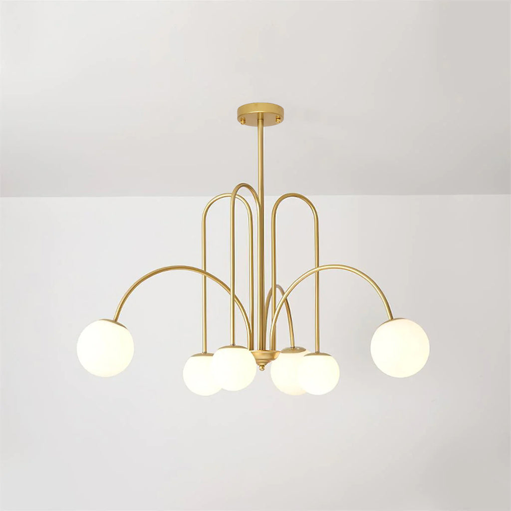 Delaney Chandelier 6 heads ? 30.7″ x H 31.5″ / Dia 78cm x H 80cm / Gold Chandelier