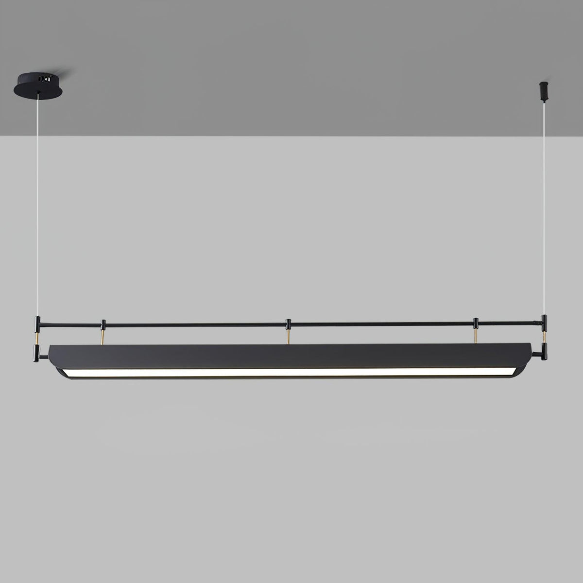 Dessau Chandelier L 59″ x W 3.9″ x H 59″ / L 150cm x W 10cm x H 150cm / Black & White / Warm Light Chandelier