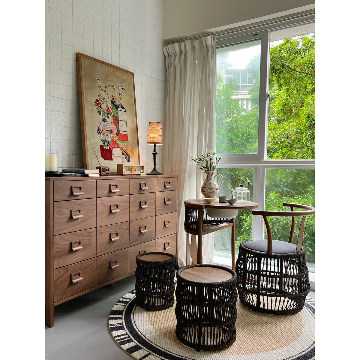 Devon Black Table Lamp (Built-in Battery)