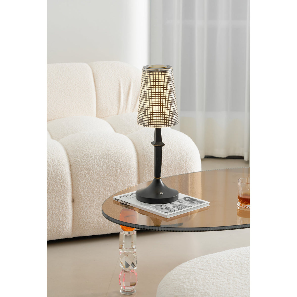 Devon Black Table Lamp (Built-in Battery)