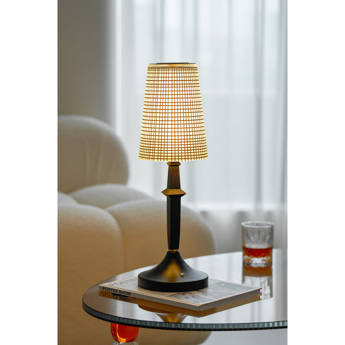 Devon Black Table Lamp (Built-in Battery)