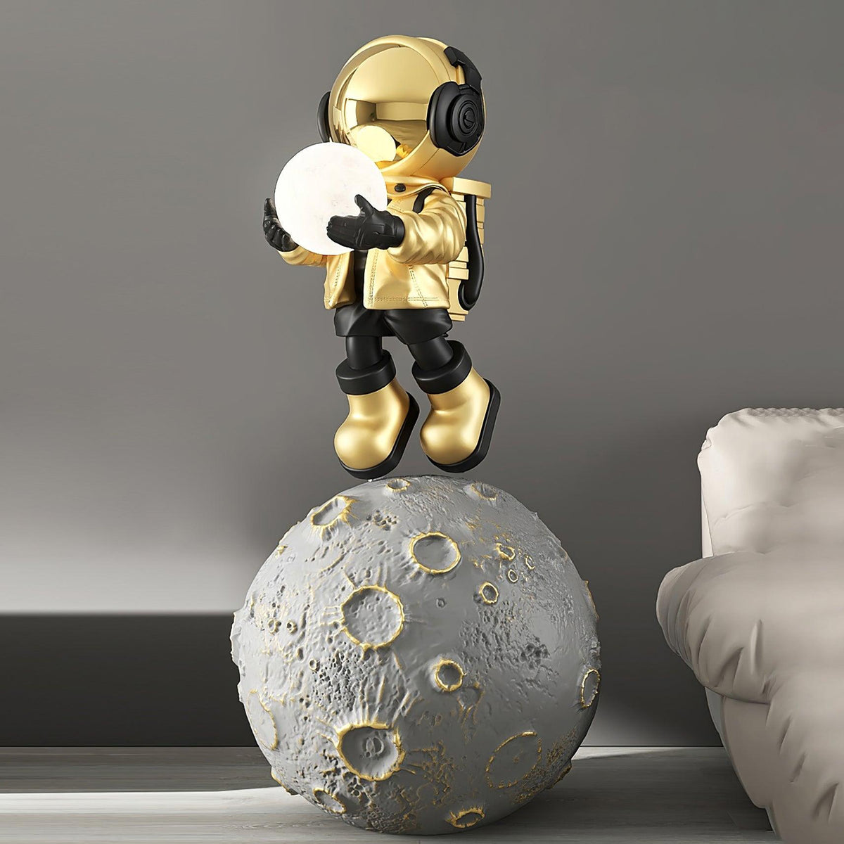 Diver Astronaut Built-in Battery Floor Lamp ∅ 19.6″ x H 47.2″/ Dia 50cm x H 120cm / Gold / Touch Floor lamp