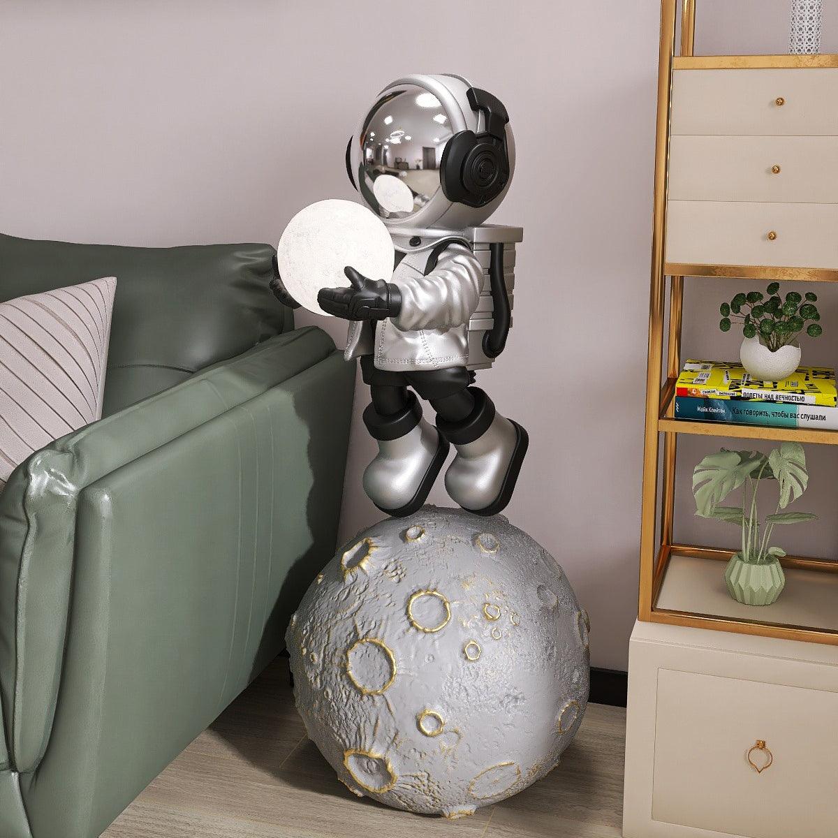Diver Astronaut Built-in Battery Floor Lamp ∅ 19.6″ x H 47.2″/ Dia 50cm x H 120cm / Chrome / Touch Floor lamp