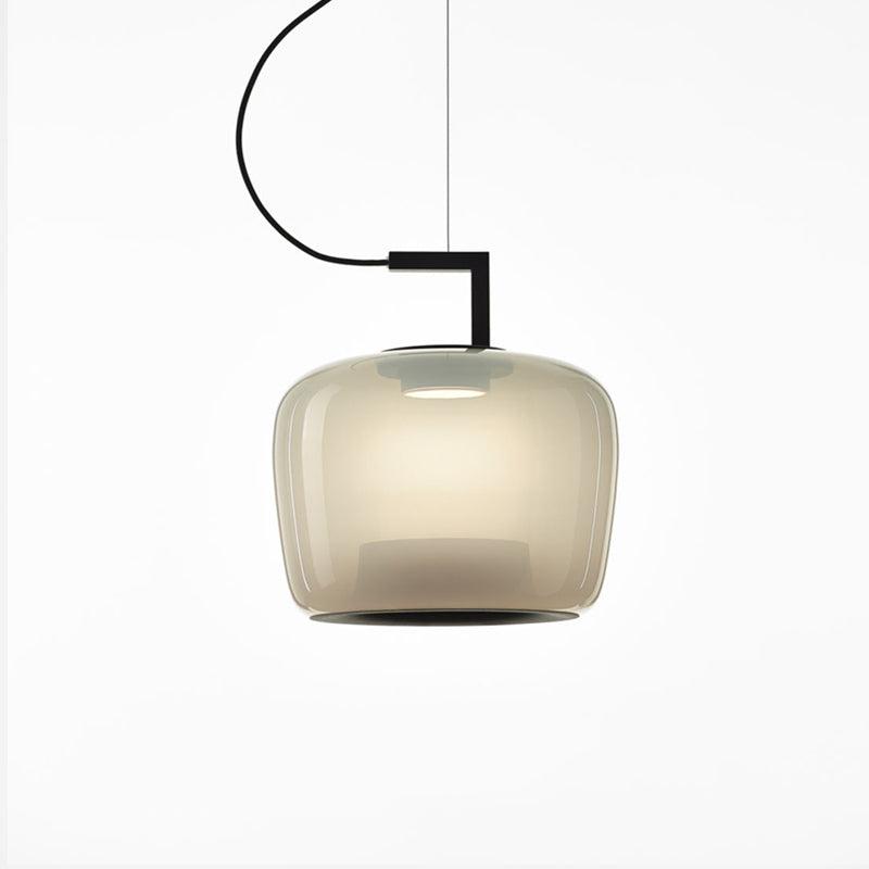 Doppelte Pendant Lamp Model B ∅ 13.8″ x H 14.4″ / Dia 35cm x H 36.5cm / Black & Light Grey / Warm Light Pendant light