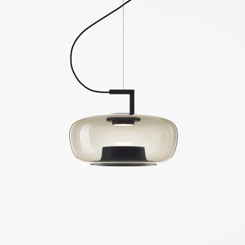 Doppelte Pendant Lamp Model A ∅ 17.3″ x H 12″ / Dia 44cm x H 30.5cm / Black & Light Grey / Warm Light Pendant light