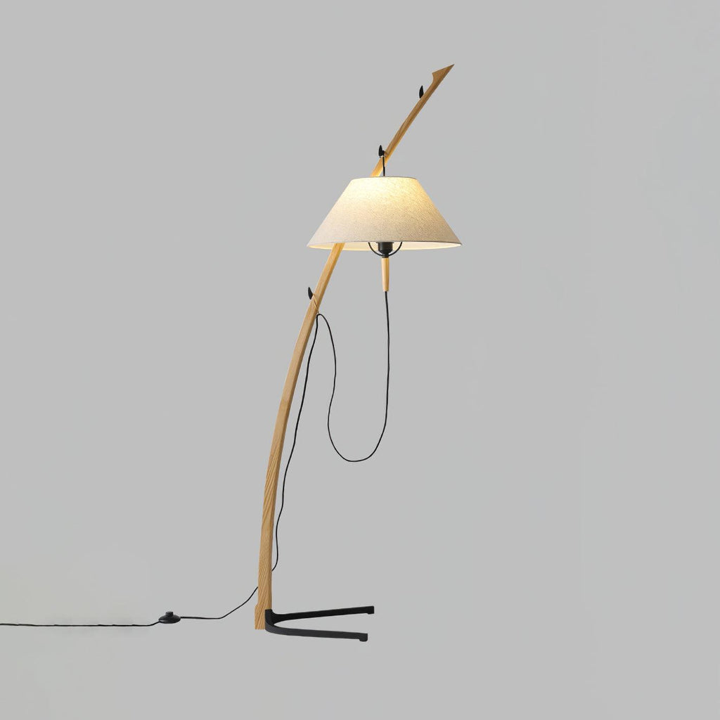 Dornstab Floor Lamp ? 18.5″ x H 66.9″ / Dia 47cm x H 170cm / Wood colour & White fabric / US Plug Floor lamp