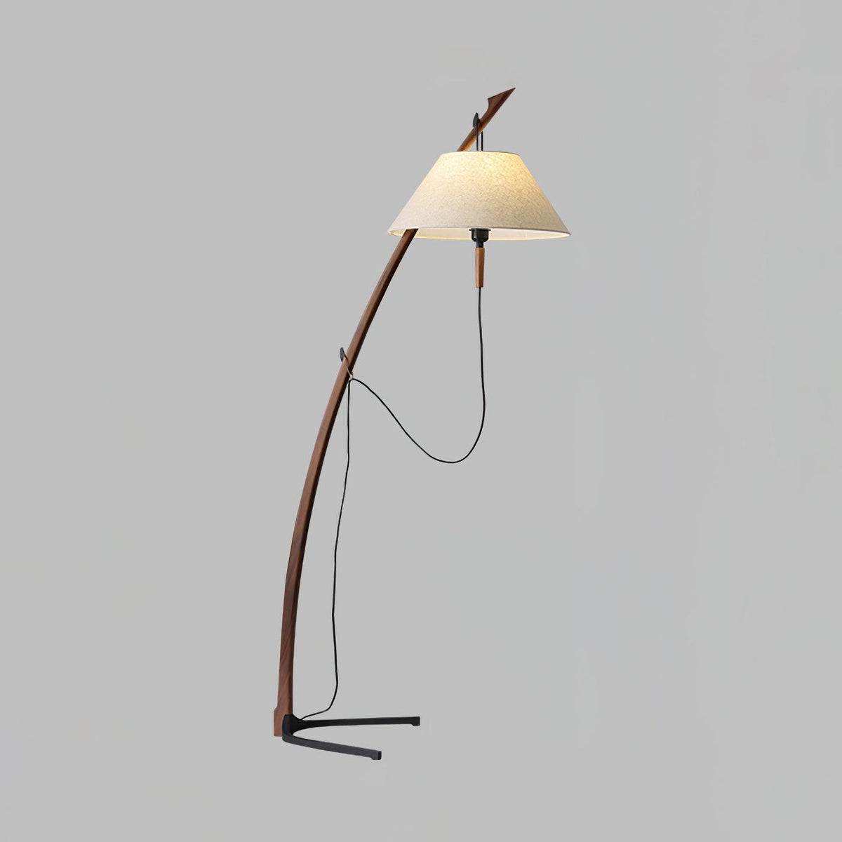 Dornstab Floor Lamp ? 18.5″ x H 66.9″ / Dia 47cm x H 170cm / Walnut colour & White fabric / US Plug Floor lamp