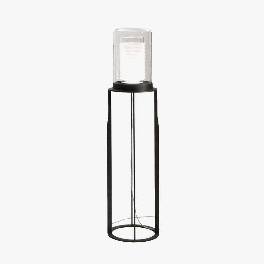 Dual Cylinder Glass Floor Lamp ∅ 12.6″ x H 54.3″ / Dia 32cm x H 138cm / Black / US plug Floor lamp