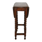 Early 20th Century Oak Gate Leg Table with Barley Twist Legs