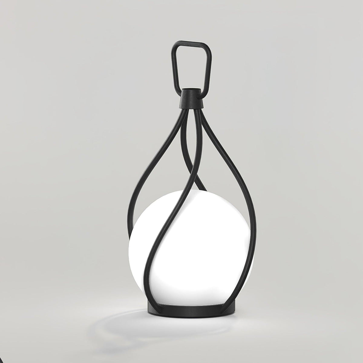 Eclisse Orb Lantern Rechargeable Table lamp ? 3.9″ x H 9.8″ / Dia 10cm x H 25cm / Black & White PC / Warm Light Table