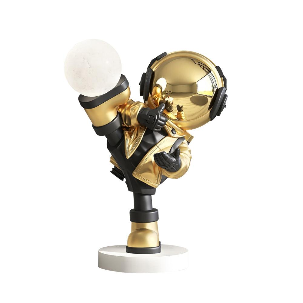 Effort Astronaut Built-in Battery Floor Lamp ∅ 19.6″ x H 27.5″/ Dia 50cm x H 70cm / Gold / Touch Floor lamp