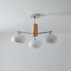 Elliptical Persimmon Chandelier 3 Lamps ? 26.8″ x H 20.9″ / Dia 68cm x H 53cm / Chrome & Milk white glass Chandelier
