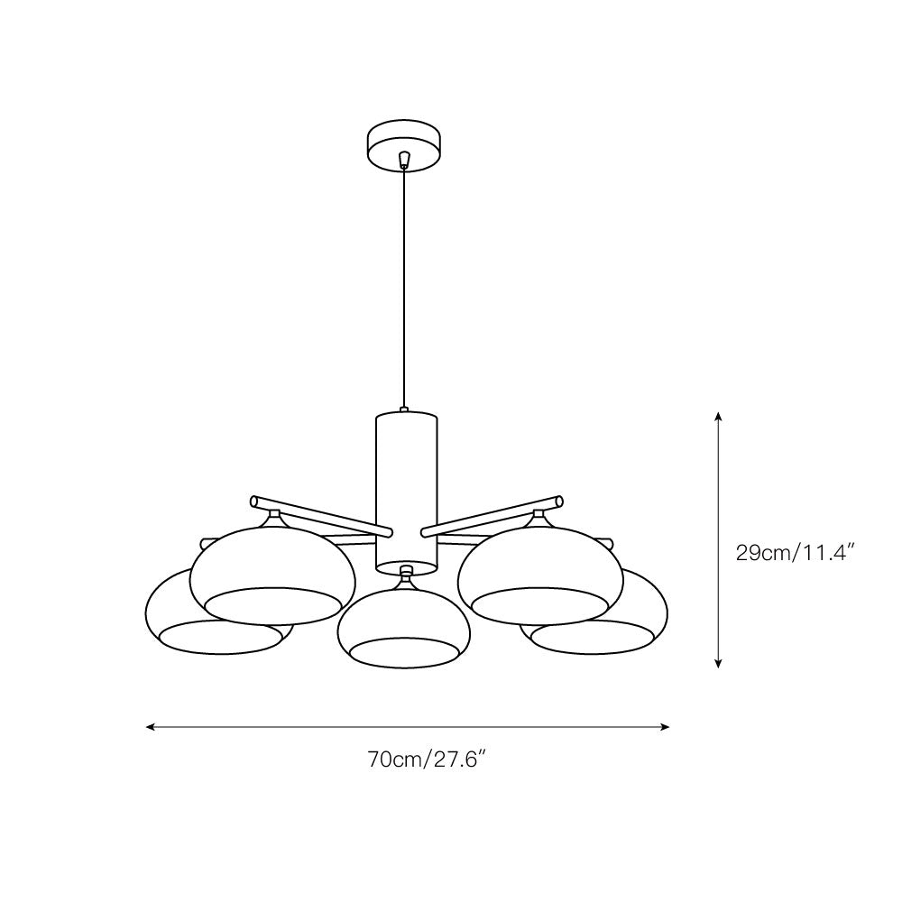 Nova Elliptical Persimmon Chandelier