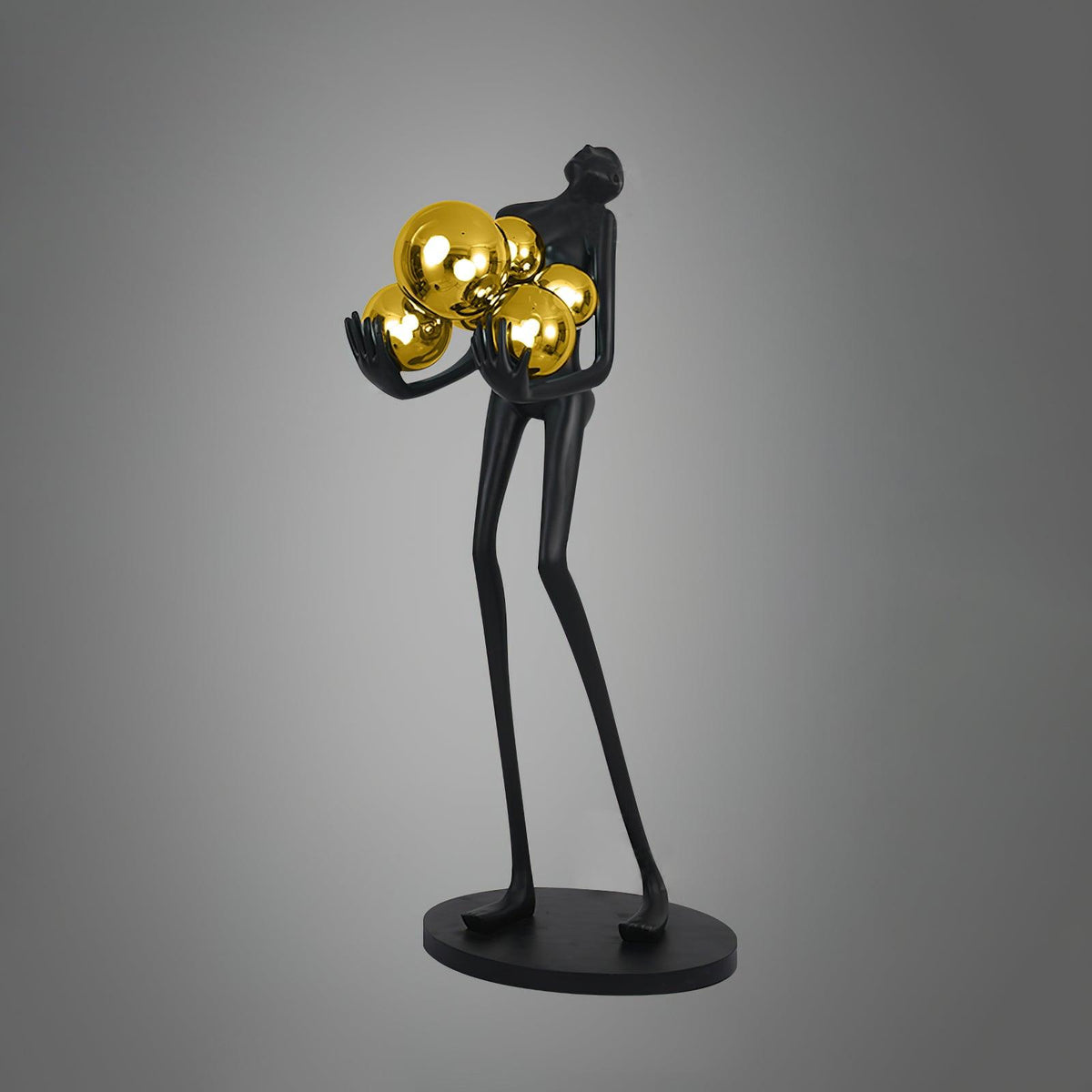 Embrace Sculpture Floor Lamp ? 22.8″ x H 63″ / Dia 58cm x H 160cm / Black & Gold glass ball / US Plug Floor lamp