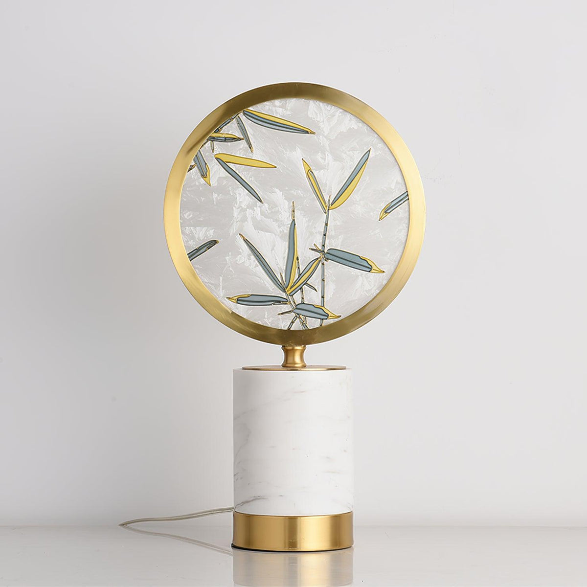 Enamel Table Lamp ∅ 11.4″ x H 18.1″ / Dia 29cm x H 46cm / Brass + White / US plug Table lamp