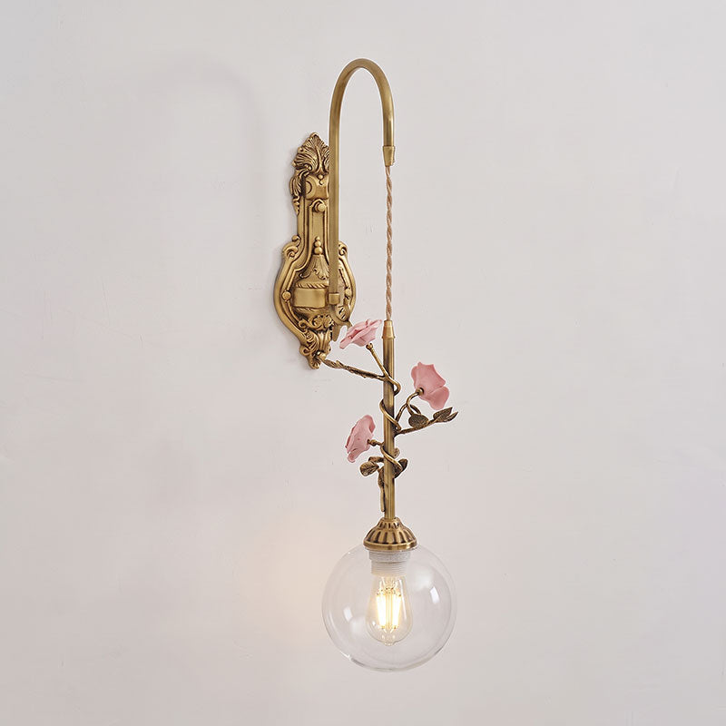 Evelyn Glass Rose Wall Sconce