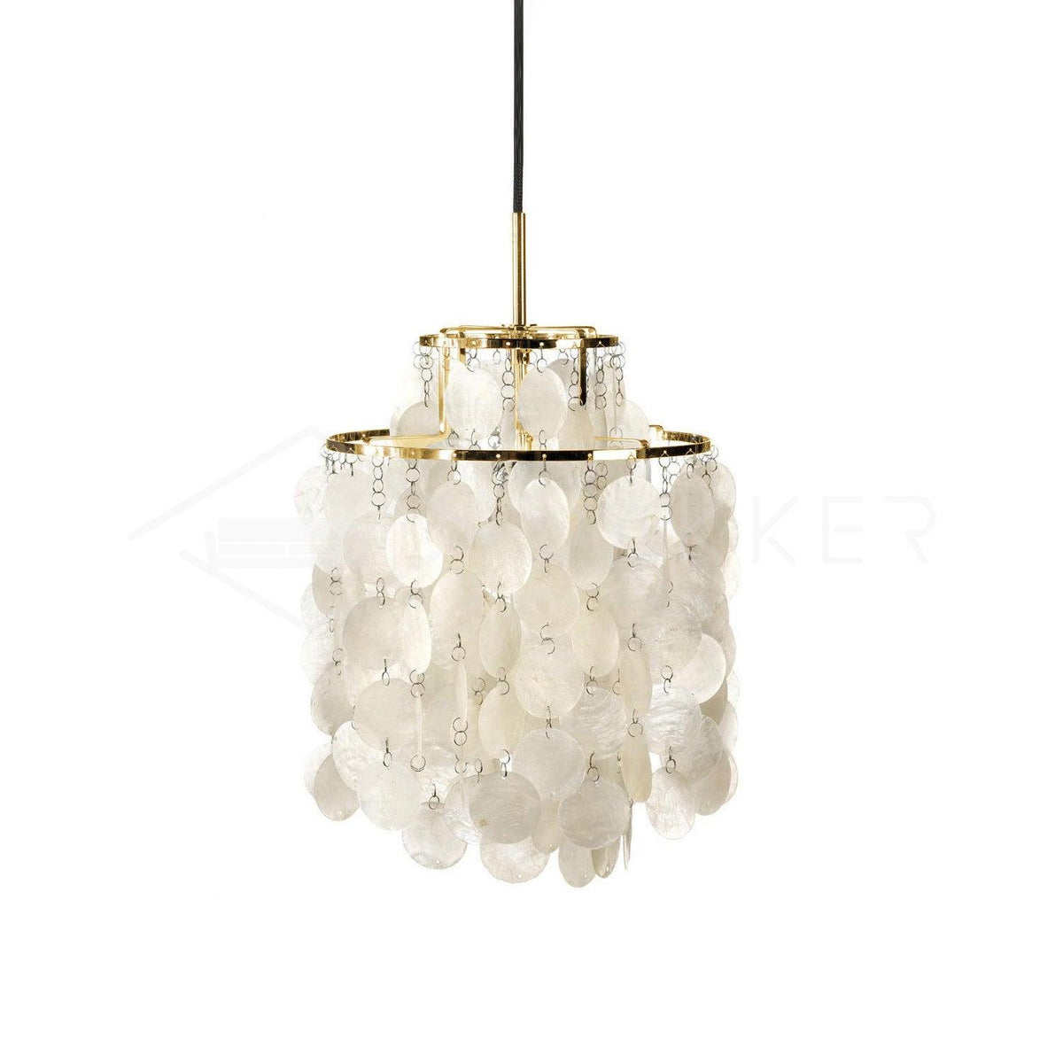 Round Shell Chandelier ? 11″ x H 13″ / Dia 28cm x H 33cm / Gold Chandelier