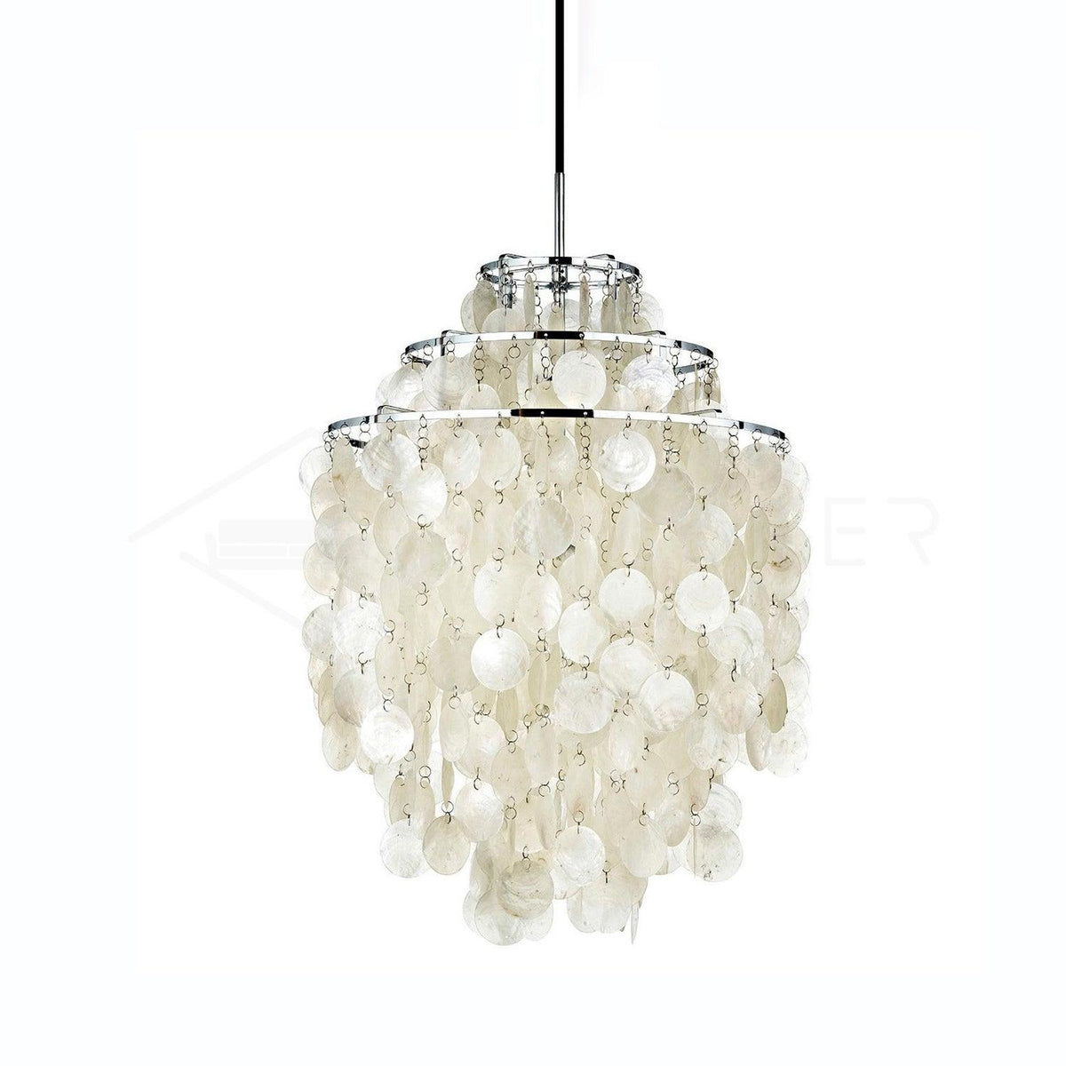 Round Shell Chandelier ? 17.7″ x H 19.6″ / Dia 45cm x H 50cm / Chrome Chandelier