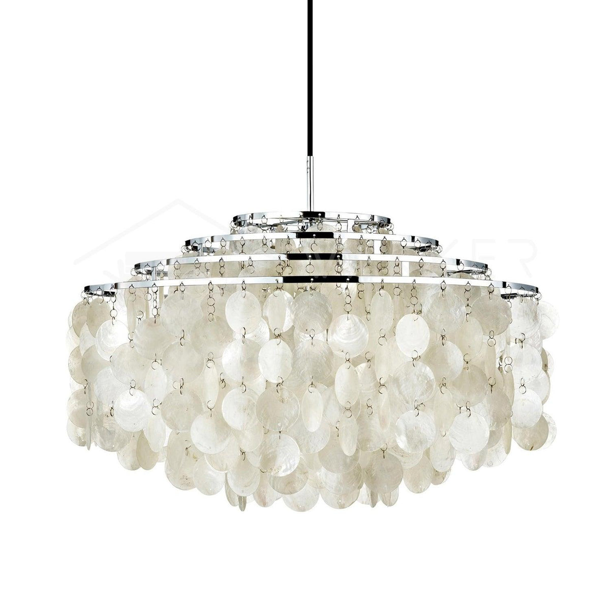 Round Shell Chandelier ? 22.4″ x H 9.8″ / Dia 57cm x H 25cm / Chrome Chandelier