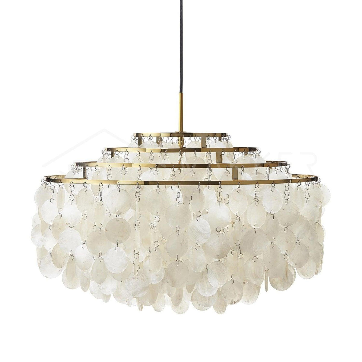 Round Shell Chandelier ? 22.4″ x H 9.8″ / Dia 57cm x H 25cm / Gold Chandelier
