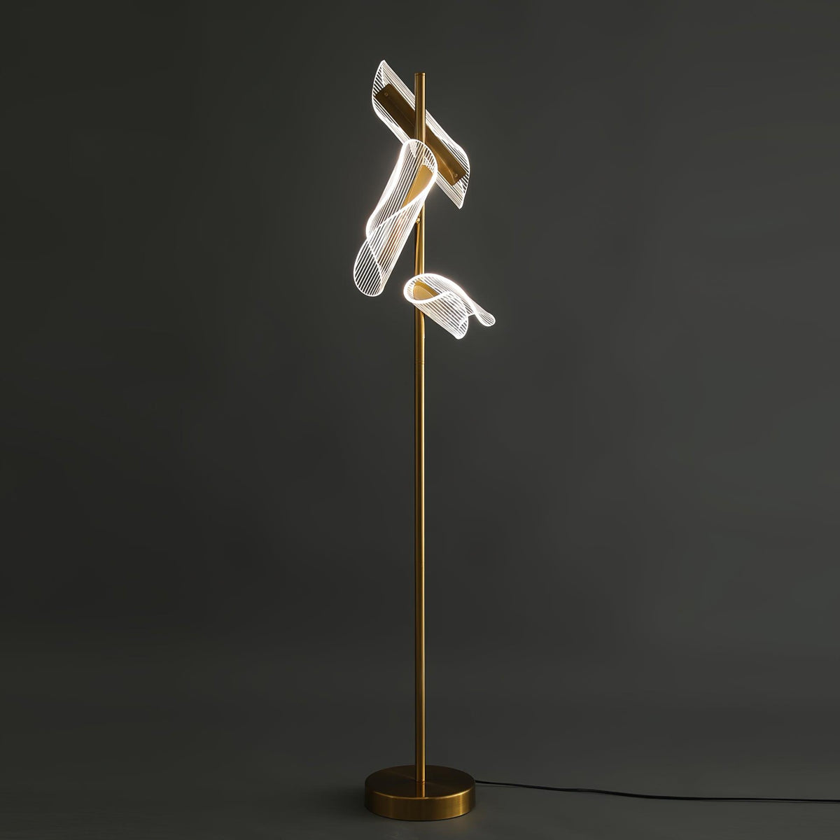 Flame Floor Lamp ∅ 7.8″ x H 59″ / Dia 20cm x H 150cm / Gold / US plug Floor lamp
