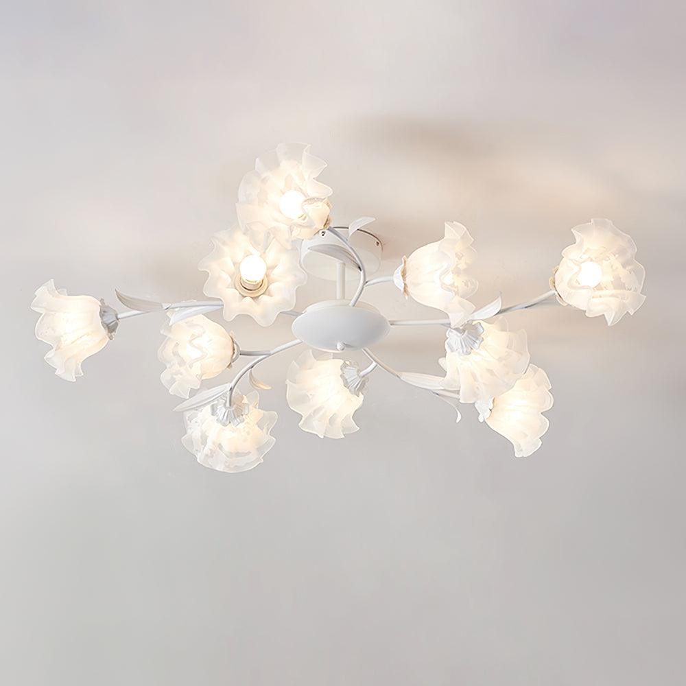Flavian Ceiling Lamp 10 heads ? 43.3″ x H 9.8″/ Dia 110cm x H 25cm / White Ceiling lamp
