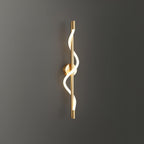Flexible Linear Curve Wall Lamp W 9.8″ x H 23.6″ / W 25cm x H 60cm / Brass & White / Remote Control Dimmer Wall lamp