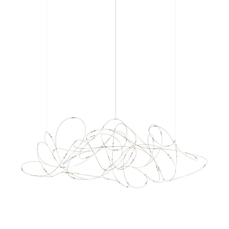 Flock Pendant Light Model B: ∅ 59.1″ x H 25.6″ / Dia 150cm x H 65cm / Chrome / Warm Light Pendant light