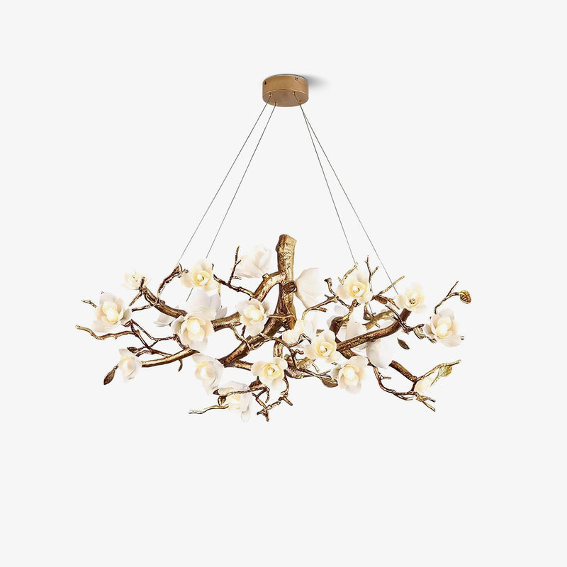 Flower Bloom Branch Brass Chandelier Chandelier