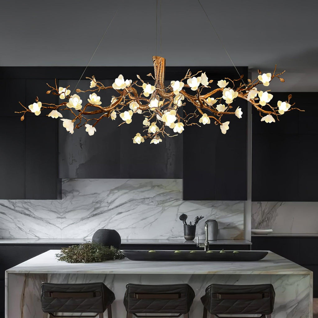 Flower Bloom Branch Brass Chandelier Chandelier