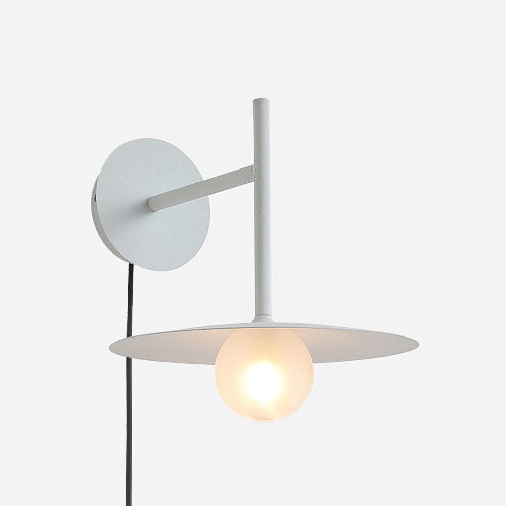 Gea Iron Plug-In Wall Lamp ? 9.8″ X H 10.2″ / Dia 25cm X H 26cm / White / US Plug Wall lamp