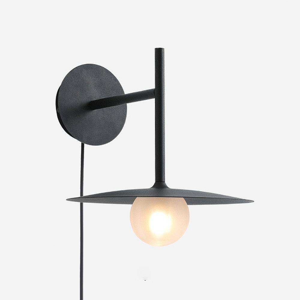 Gea Iron Plug-In Wall Lamp ? 9.8″ X H 10.2″ / Dia 25cm X H 26cm / Black / US Plug Wall lamp
