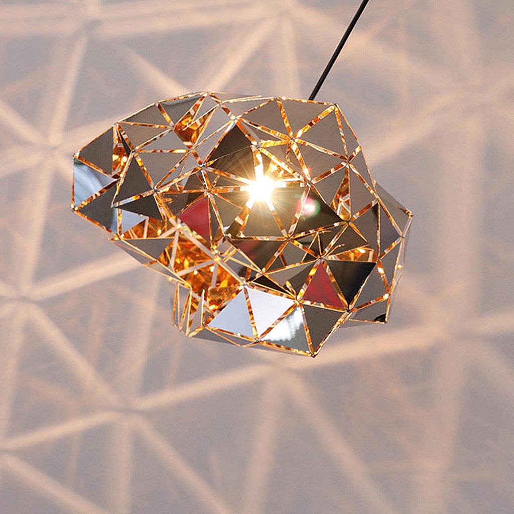 Geometric Panel Pendant Lamp Dia 30cm x H 30cm / ∅ 11.8″ x H 11.8″ / Chrome Pendant light