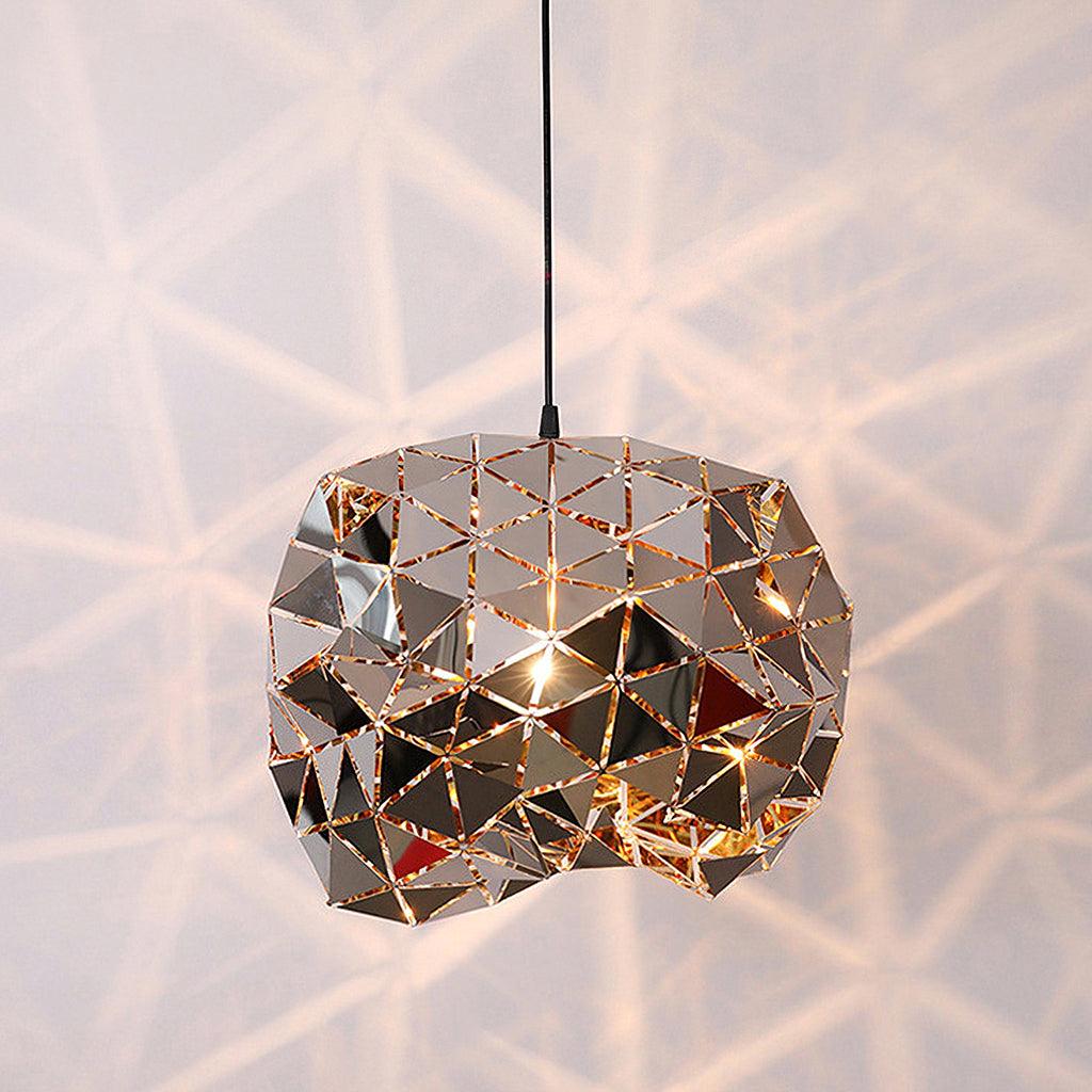 Geometric Panel Pendant Lamp Dia 40cm x H 40cm / ∅ 15.7″ x H 15.7″ / Chrome Pendant light