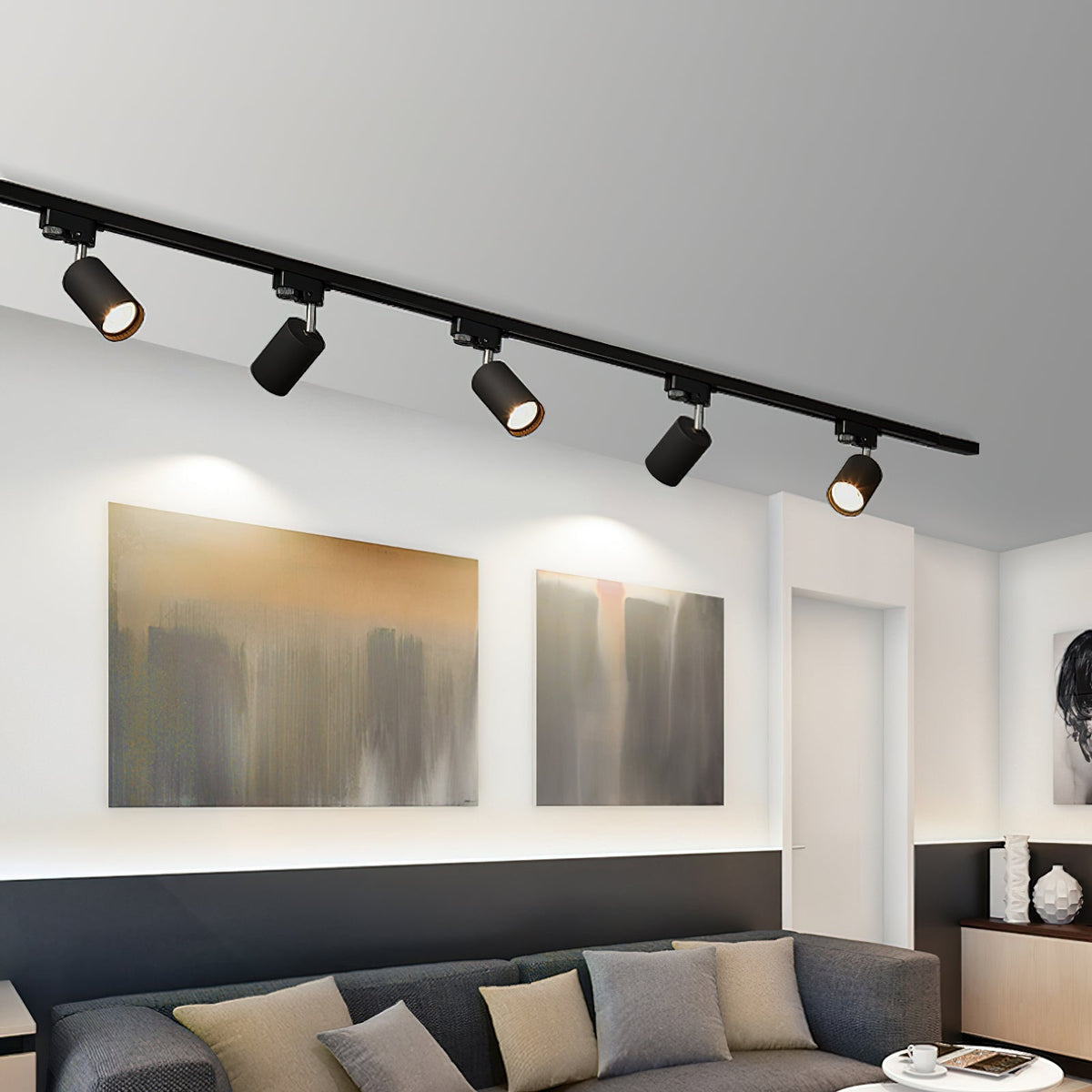 Gilded Rail Track Light 5-Lights L 59.1″ x H 8.7″ / Black Ceiling lamp