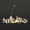 Gingko Chandelier M L 39.4″ x W 11.8″ / L 100cm x W 30cm / Gold + White Chandelier