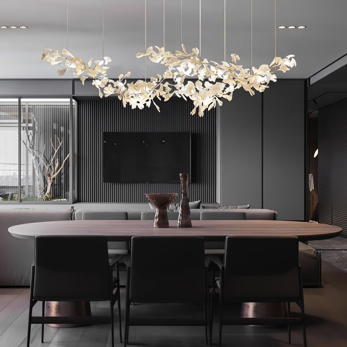 Double Layer Combination Gingko Chandelier Chandelier