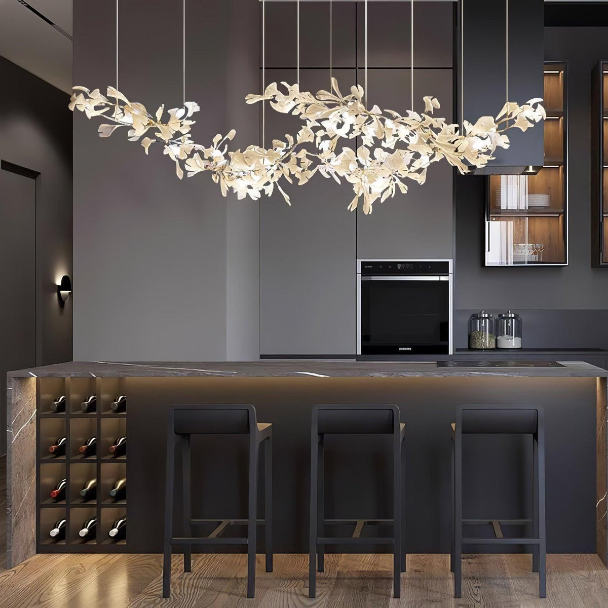 Double Layer Combination Gingko Chandelier Chandelier