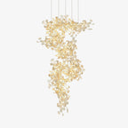 Gingko Chandelier F ? 31.4″ x H 59″ /?Dia 80cm x H 150cm / Gold + White Chandelier