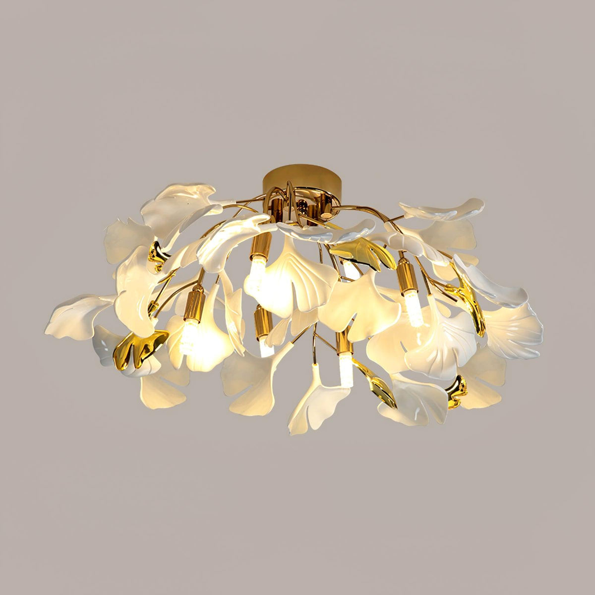 Gingko Ceiling Lamp ? 24.4″ x H 9.8″ / Dia 62cm x H 25cm / Gold + White Ceiling lamp