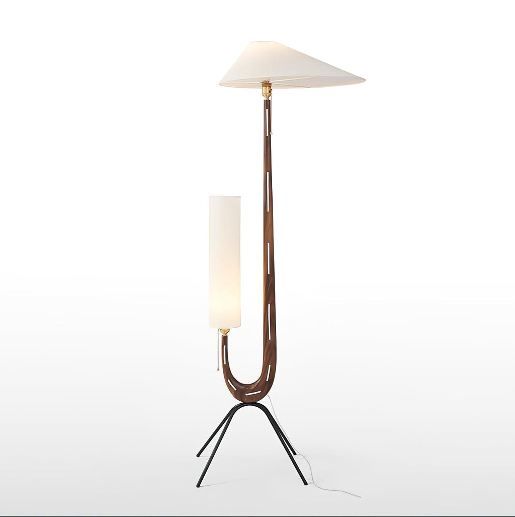 Giraffe Floor Lamp ? 21.6″ x H 63.7″ / Dia 55cm x H 162cm / Walnut & White & Black / US plug Floor lamp