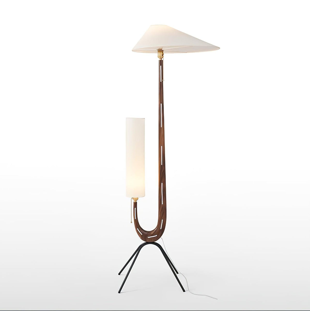 Giraffe Floor Lamp ? 21.6″ x H 63.7″ / Dia 55cm x H 162cm / Walnut & White & Black / US plug Floor lamp