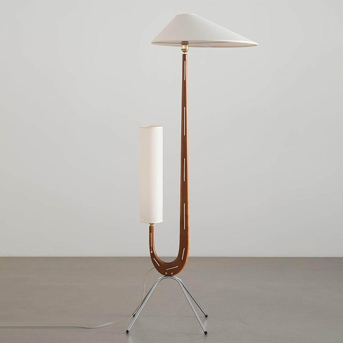 Giraffe Floor Lamp ? 21.6″ x H 63.7″ / Dia 55cm x H 162cm / Walnut & White & Stainless steel / US plug Floor lamp