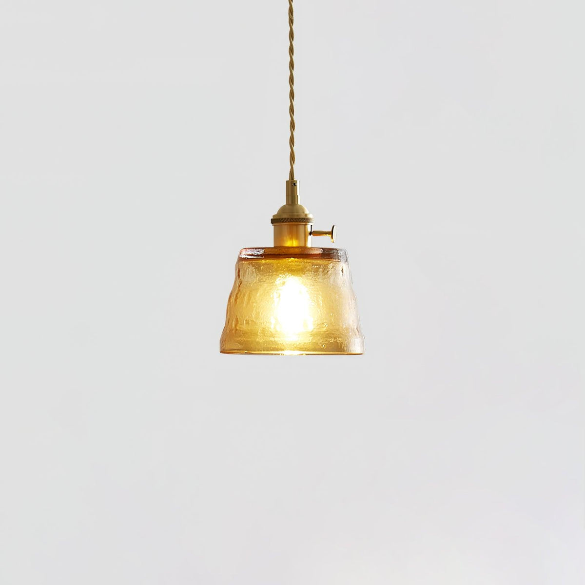 Glass Cup Pendant Lamp Model A ∅ 4.9″ x H 3.5″ / Dia 12.5cm x H 9cm / Brass Pendant light