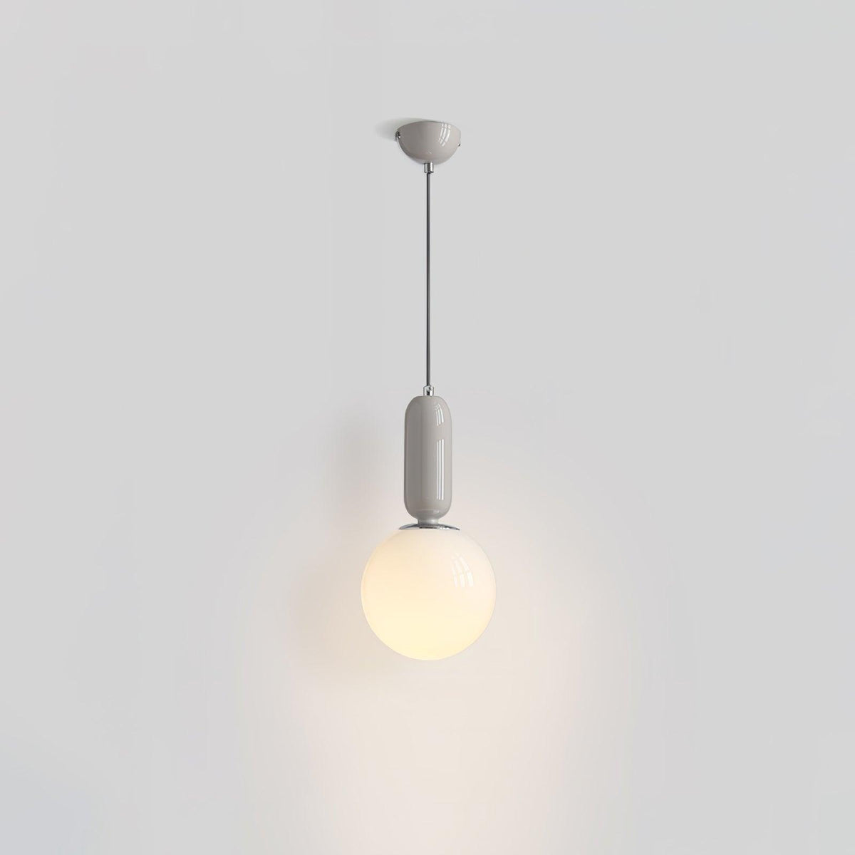 Glass Globe Ball Pendant Light ∅ 5.9″ x H 12.6″ / Dia 15cm x H 32cm / Grey & White Pendant light
