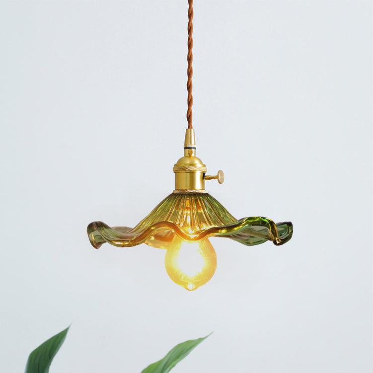 Glass Hibiscus Flower Swag Light Pendant light