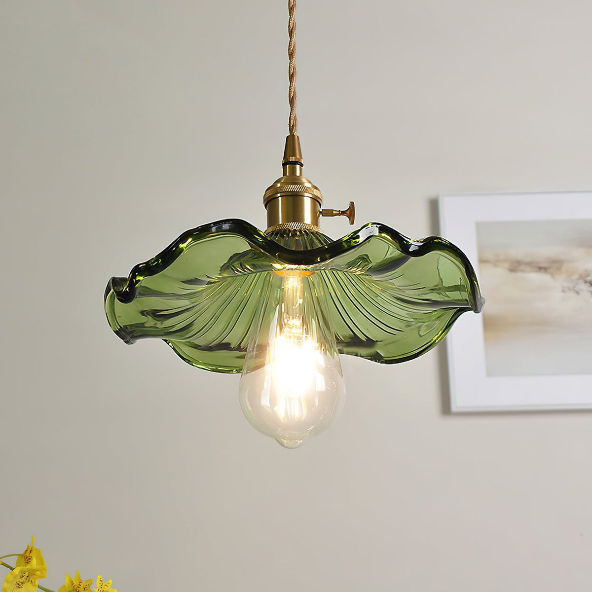 Glass Hibiscus Flower Swag Light Pendant light