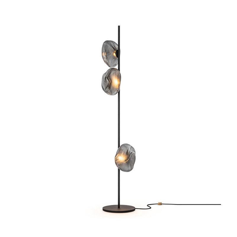 Glass Petals Floor Lamp 3 heads ? 13.8″ x H 70.9″ / Dia 35cm x H 180cm / Black + Smoke gray / US plug Floor lamp