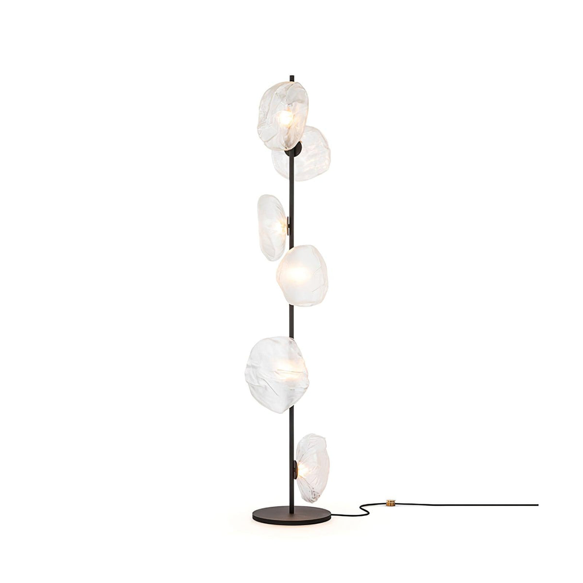 Glass Petals Floor Lamp 6 heads ? 13.8″ x H 70.9″ / Dia 35cm x H 180cm / Black + Clear / US plug Floor lamp