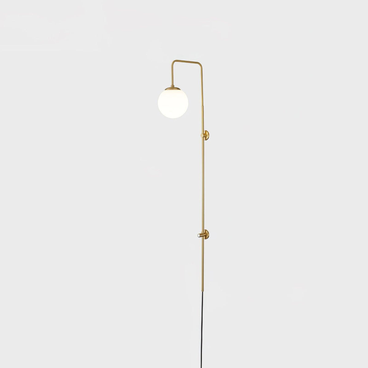 Globe Brass Plug-in Wall Sconce ? 5.9″ x H 47.2″ / Dia 15cm x H 120cm / Gold & White / US Plug Wall lamp